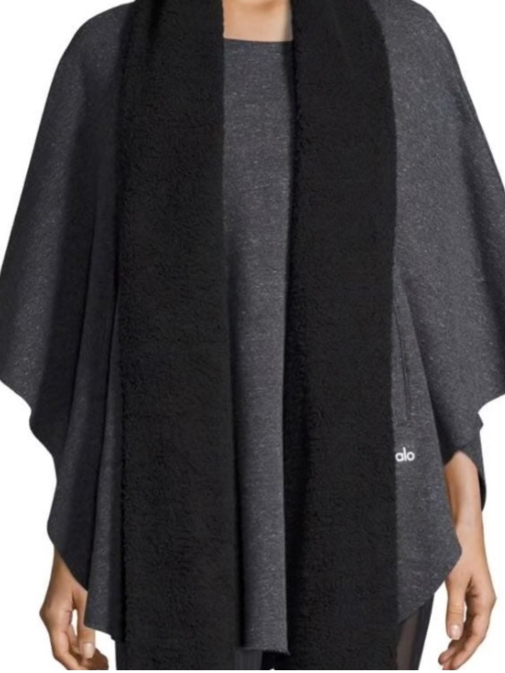 Alo Yoga Wrap Poncho size Medium (M/L) Charcoal/Black